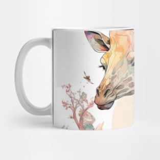 Giraffe Portrait Animal Painting Wildlife Outdoors Adventure Mug